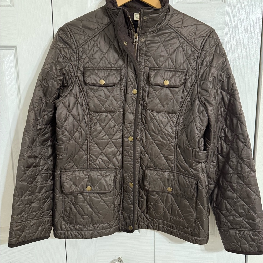 L.L. Bean Quilted Riding Jacket Brown size small